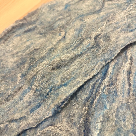 Handmade Felted Merino Wool and Silk Chiffon Scarf - Picture 3 of 6